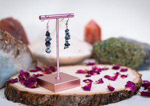 Emotions - Silver Earring - Snowflake Obsidian